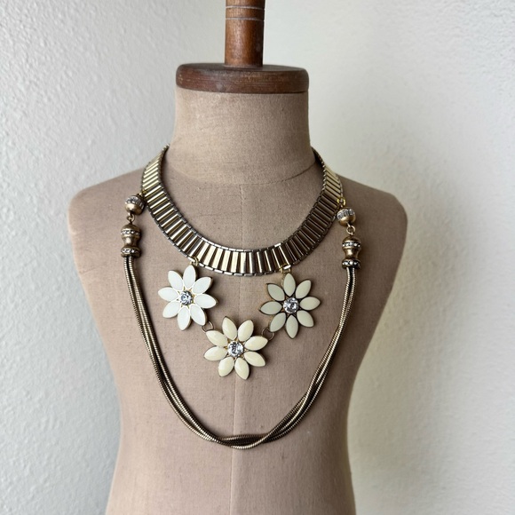 Jimetta Jewelry - Upcycled Gold Tone Enamel Necklace OOAK